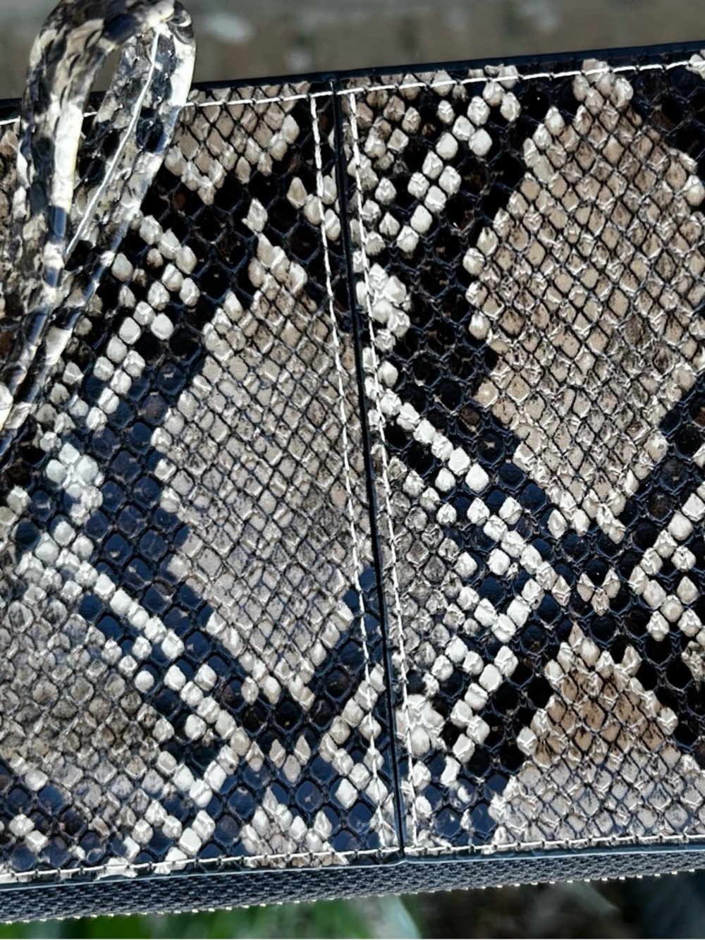 Snake Pattern wristlet wallet- Black and Cream